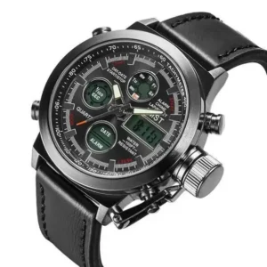 Армійський чоловічий годинник AMST 3003 Black (протиударний з підсвіткою)