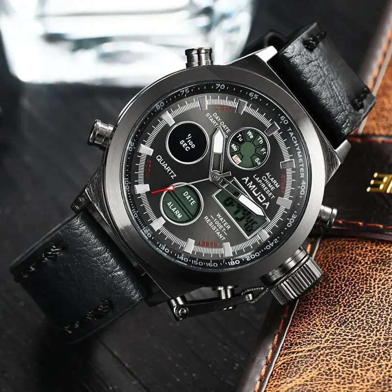 Армійський чоловічий годинник AMST 3003 Black (протиударний з підсвіткою) – фото 2