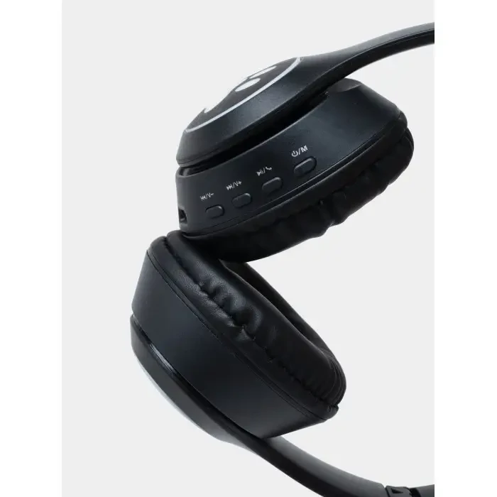 Бездротові навушники з котячими вушками та RGB-підсвіткою FM-радіо, micro SD Cat MZ-023 Чорні – фото 3