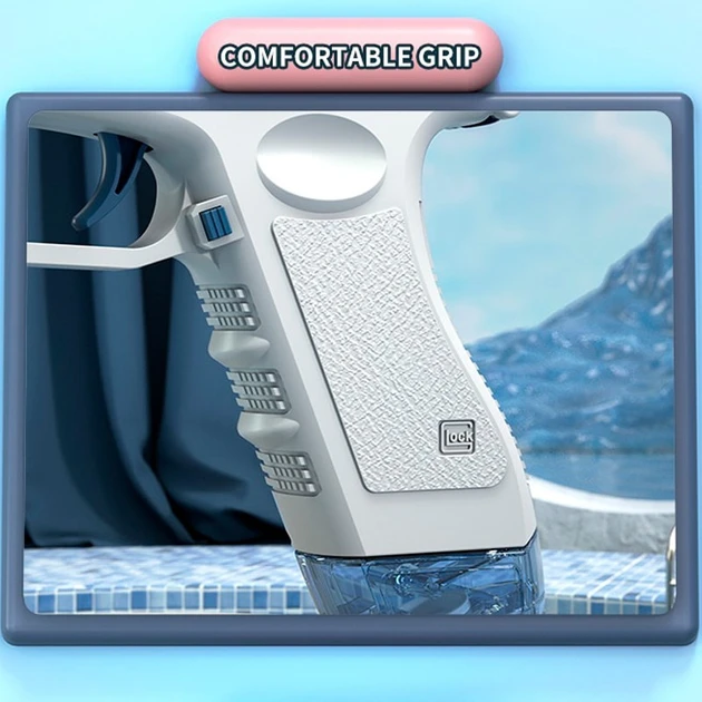 Водяний пістолет електричний акумуляторний Water Gun Glock з 2 обойми для води Blue – фото 1