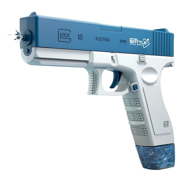 Водяний пістолет електричний акумуляторний Water Gun Glock з 2 обойми для води Blue – фото 6
