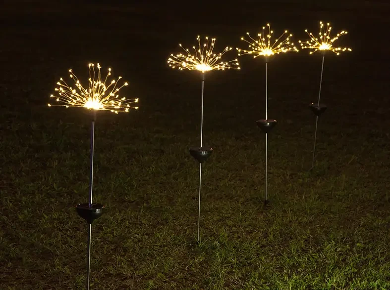 Ліхтар садовий Феєрверк на сонячній батареї 90 led HA-38 – фото 6