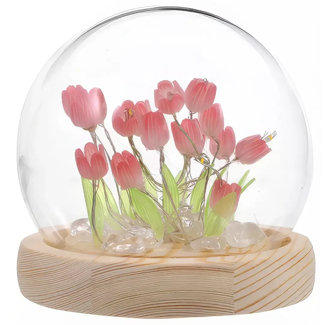 Нічник світлодіодний тюльпани вмілі ручки Spherical lamp HA-42, Лампа-тюльпан DIY Нічник-тюльпан – фото 1