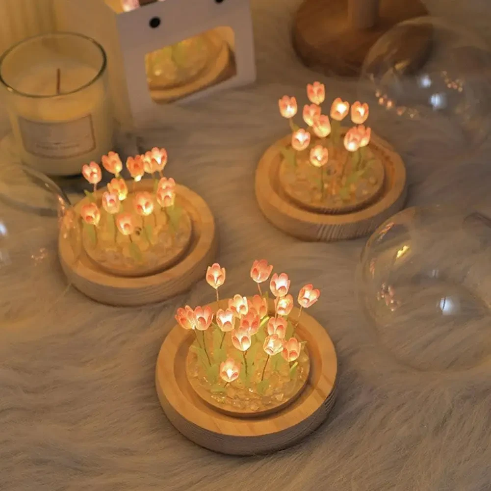Нічник світлодіодний тюльпани вмілі ручки Spherical lamp HA-42, Лампа-тюльпан DIY Нічник-тюльпан – фото 2