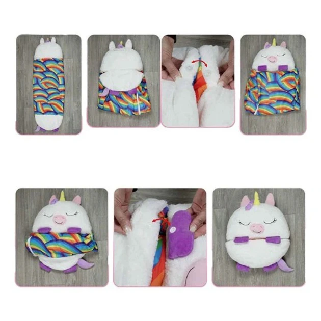 Дитячий спальний мішок-плюшева іграшка подушка Єдиноріг Baby sleeping bag Size S WHITE 3в1 теплий – фото 7