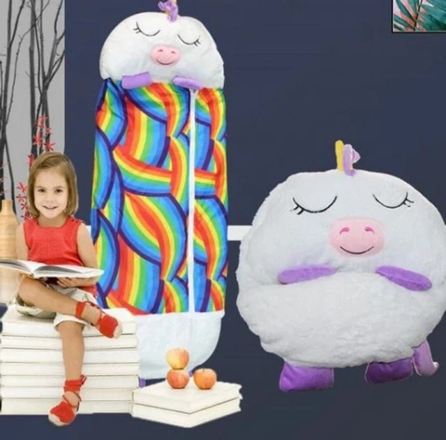 Дитячий спальний мішок-плюшева іграшка подушка Єдиноріг Baby sleeping bag Size S WHITE 3в1 теплий – фото 2
