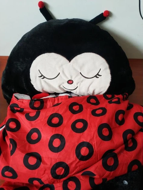 Дитячий спальний мішок плюшева іграшка подушка TOPA Божественне Корівка 120 см Червоний Baby sleeping bag Size S – фото 3