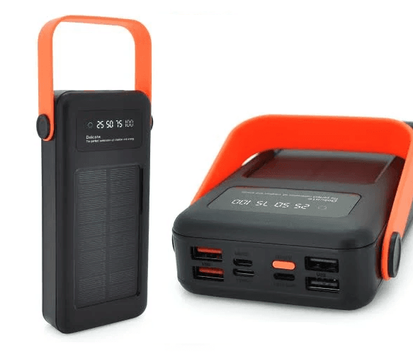 Power bank YM-635 400000mAh Solar Індикатор рівня заряду, для заряджання телефона з вбудованими кабелями – фото 1