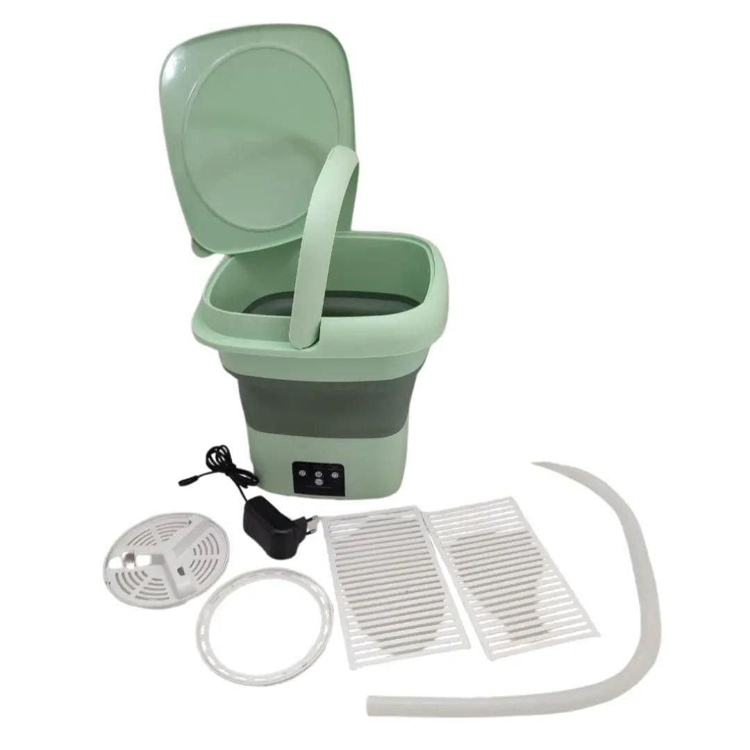 Портативна пральна машина Mini Folding Washing Machine 6 л. (міні стиранка) Зелений – фото 3