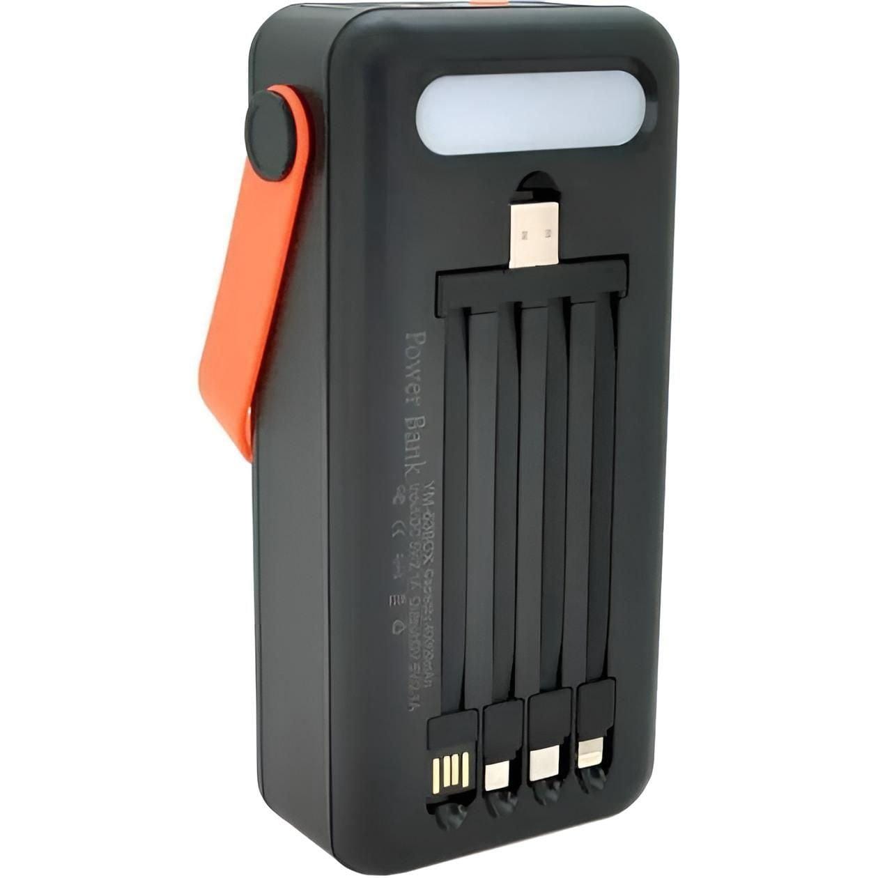 Повербанк NEW на сонячній батареї 50000 mAh c USB і вбудованими кабелями PowerBank JS-635CX – фото 1
