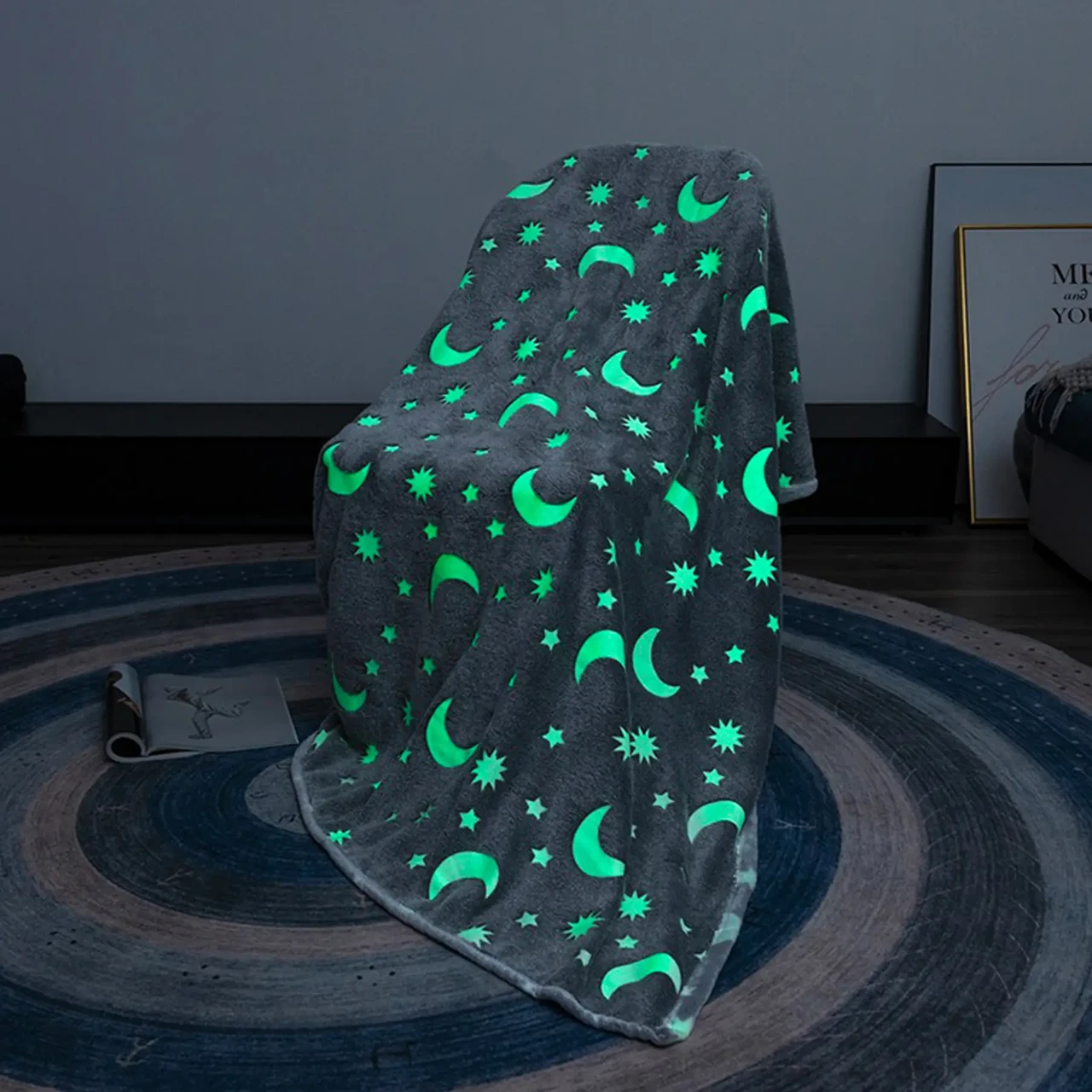 Світний теплий і ніжний плед для дітей і підлітків 100×150 Magic Blanket Сірий – фото 7