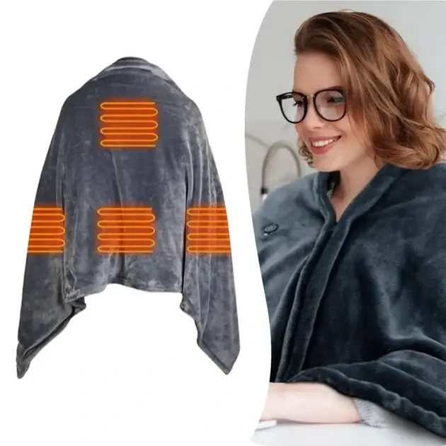 Електроковдра Плед із підігрівом (155*80) Electric Heating Shawl Blanket USB – фото 3