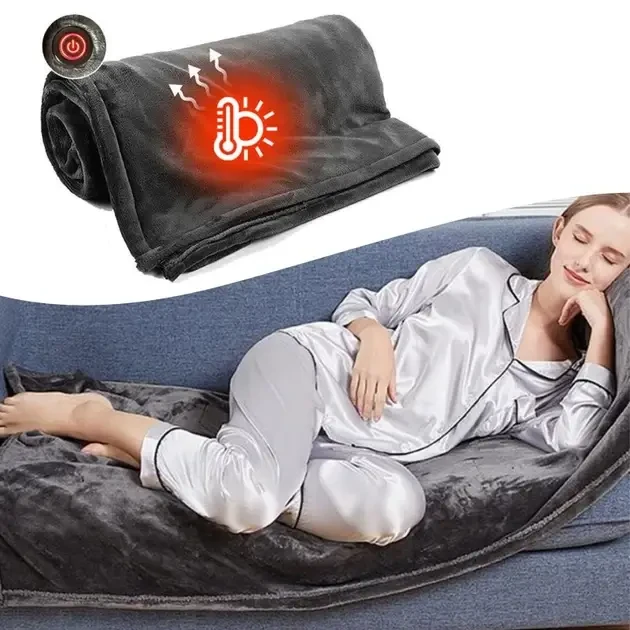 Електроковдра Плед із підігрівом (155*80) Electric Heating Shawl Blanket USB – фото 2