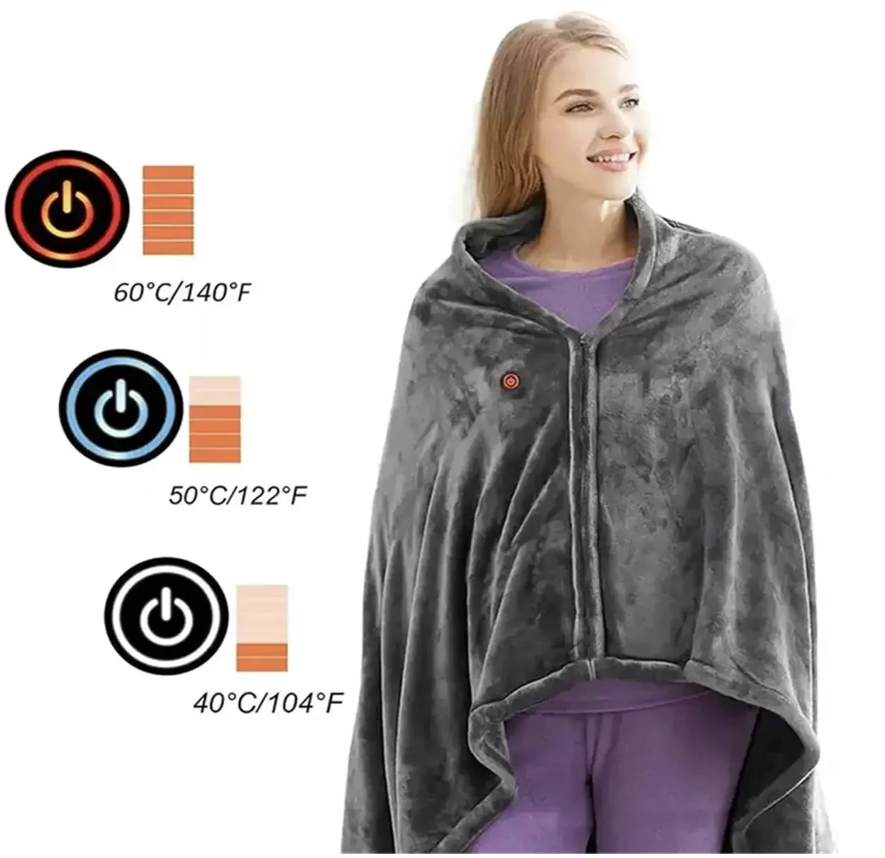 Електроковдра Плед із підігрівом (155*80) Electric Heating Shawl Blanket USB – фото 9