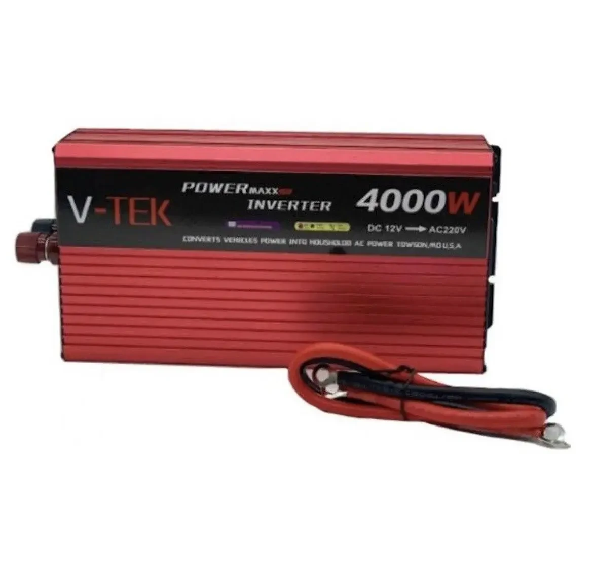 Перетворювач напруги інвертор з дисплеєм V-TEK 4000W 12-220 V Автомобільний перетворювач – фото 2