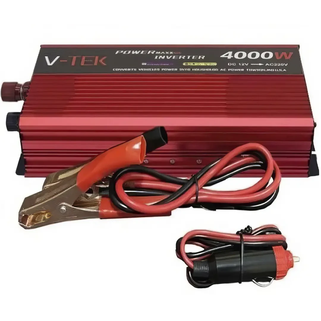 Перетворювач напруги інвертор з дисплеєм V-TEK 4000W 12-220 V Автомобільний перетворювач – фото 1