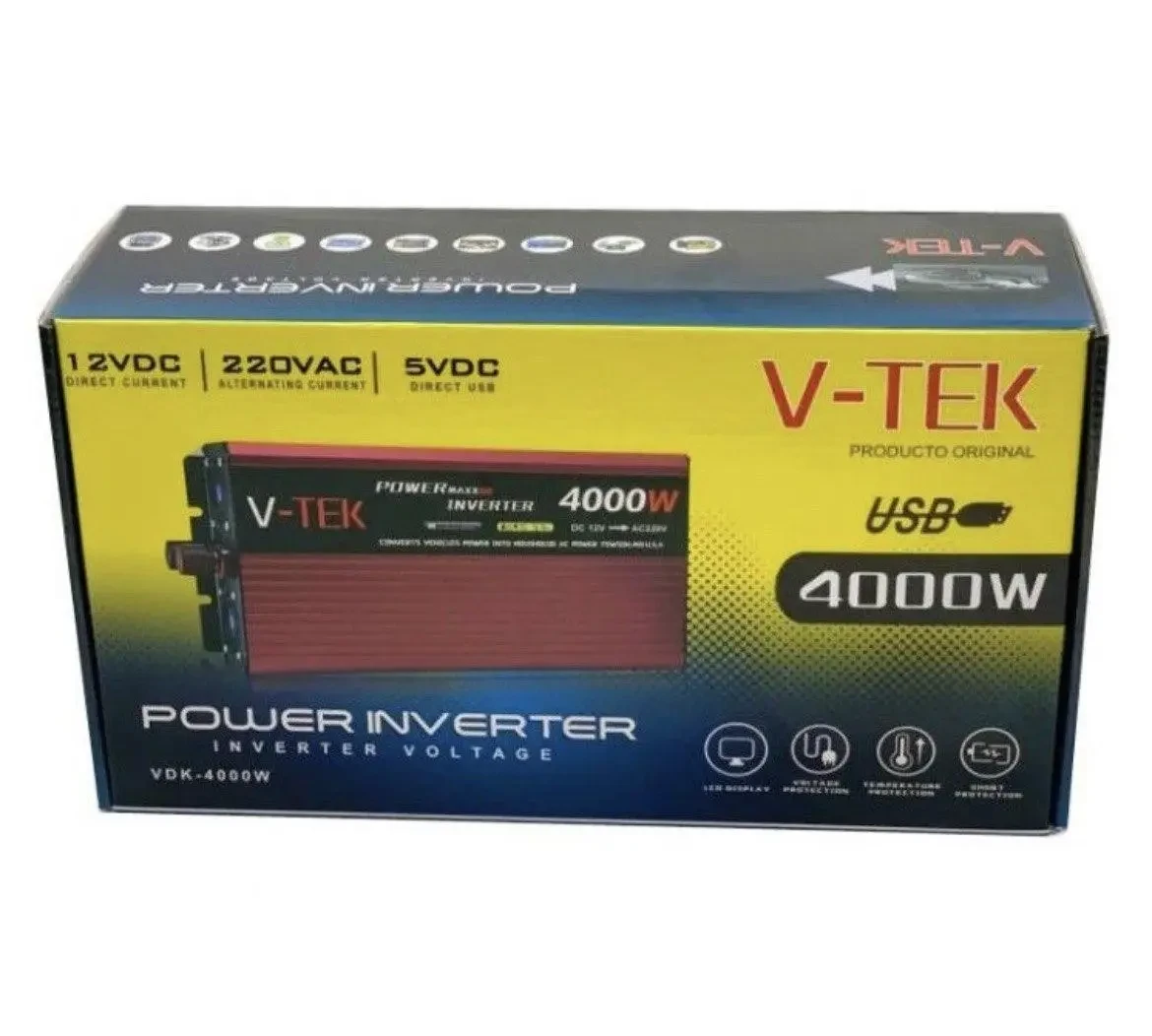 Перетворювач напруги інвертор з дисплеєм V-TEK 4000W 12-220 V Автомобільний перетворювач – фото 7