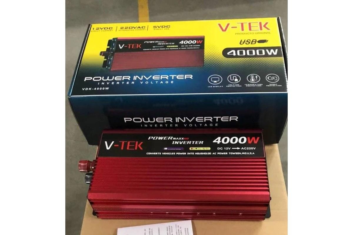 Перетворювач напруги інвертор з дисплеєм V-TEK 4000W 12-220 V Автомобільний перетворювач – фото 3
