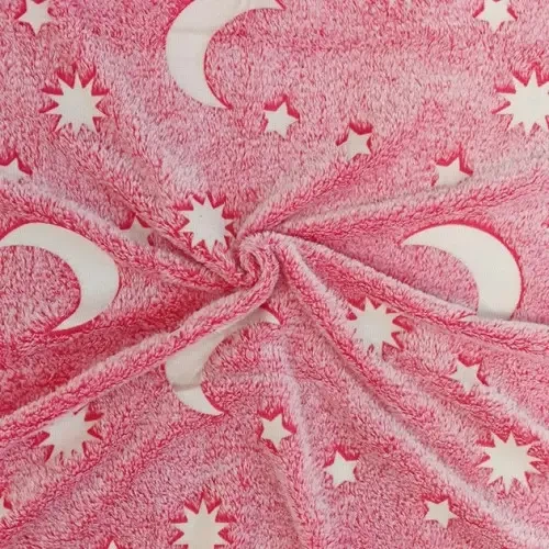 М’яка ковдра-плед зоряне небо 100х150 см Світиться в темряві Magic Blanket Рожеве – фото 3