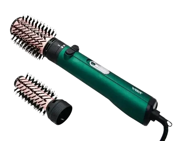 Фен-щітка для сушіння та укладання волосся VGR V-498 1200W Зелений Фен-стайлер із 2 насадками – фото 1