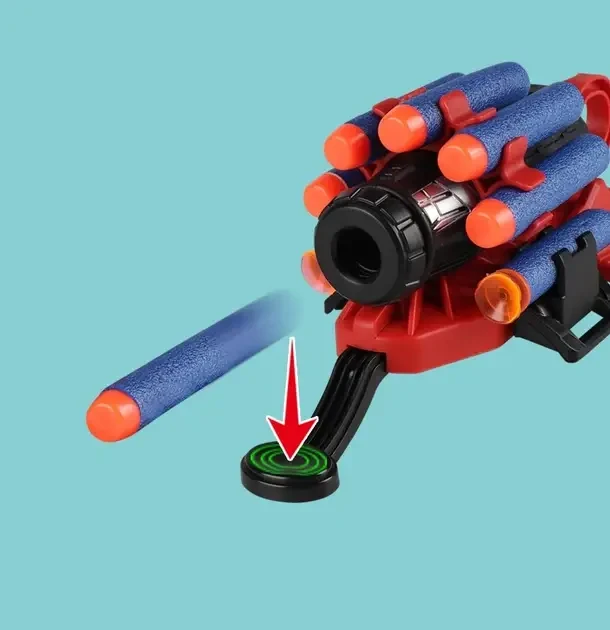 Дитяча іграшкова рукавичка-бластер Людина-павук Spider Man Gloves Ігровий пістолет стріляє м’якими кулями – фото 2