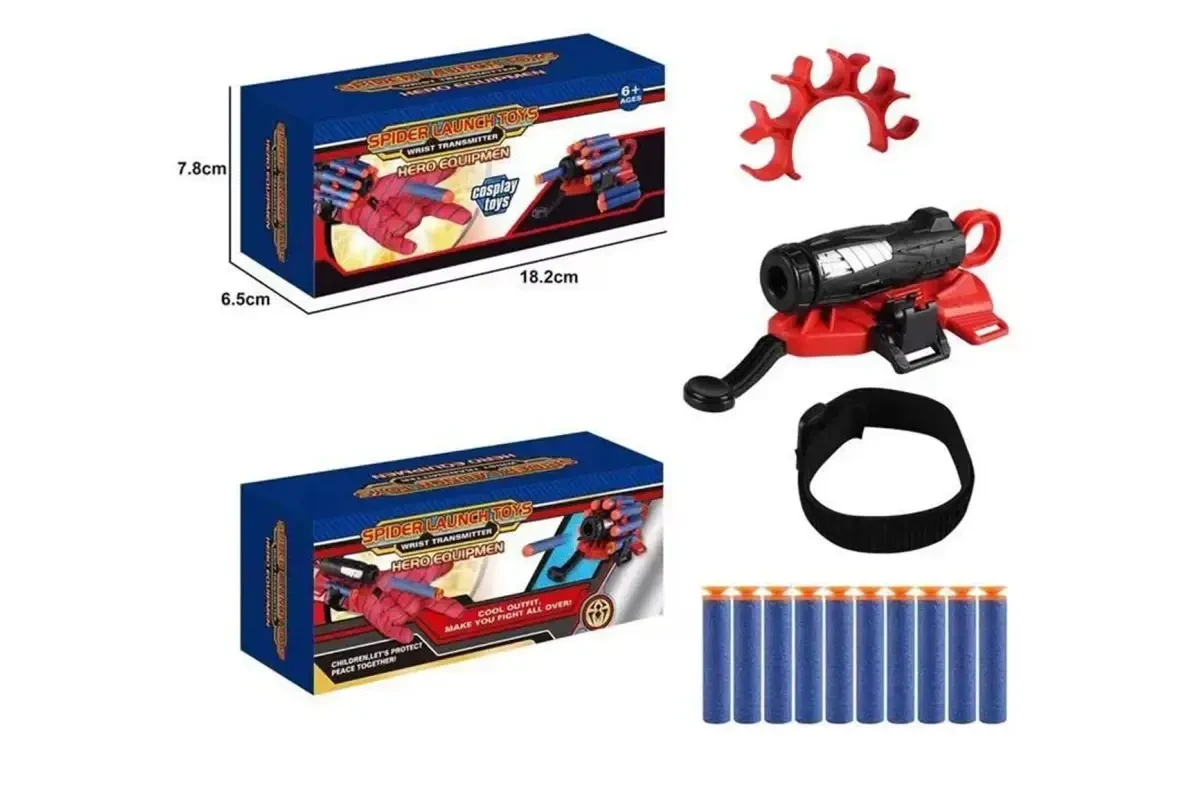 Дитяча іграшкова рукавичка-бластер Людина-павук Spider Man Gloves Ігровий пістолет стріляє м’якими кулями – фото 8