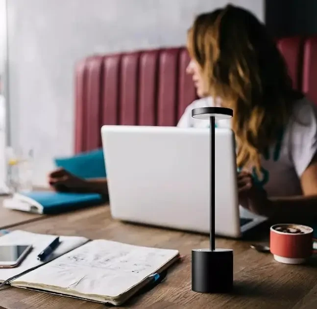Світлодіодна настільна лампа із сенсорним керуванням на акумуляторі Tablelamp Black 3 режими підсвітки – фото 5