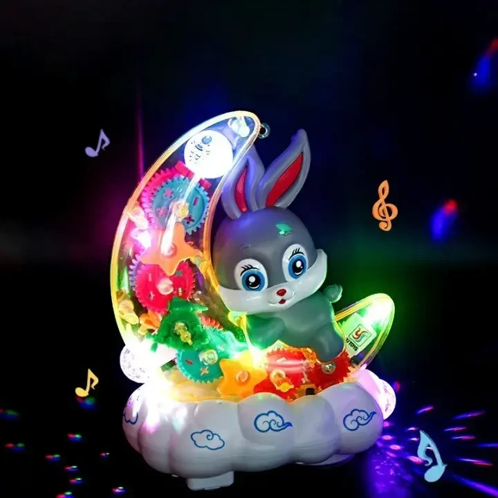Дитячий музичний нічник Зайчик на Місяці Moon Rabbit Дитяча іграшка з підсвіткою і світловими ефектами – фото 1