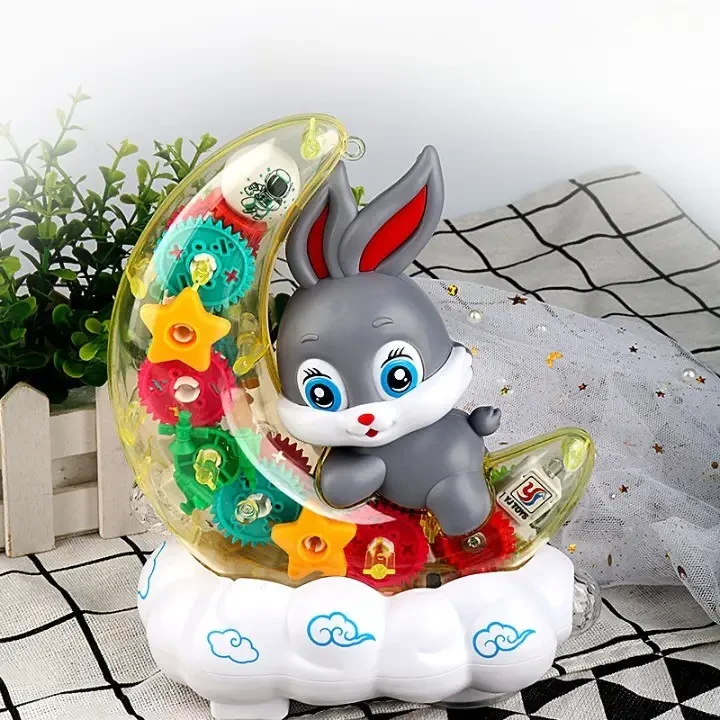 Дитячий музичний нічник Зайчик на Місяці Moon Rabbit Дитяча іграшка з підсвіткою і світловими ефектами – фото 3
