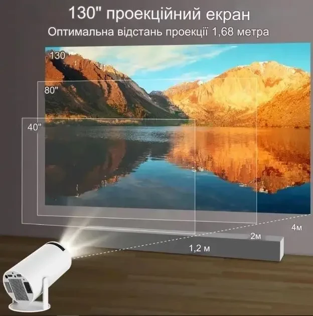 Мультимедійний портативний мініпроєктор Magcubic HY300 Android 12 З підтримкою Wi-Fi Bluetooth 4K UHD – фото 2