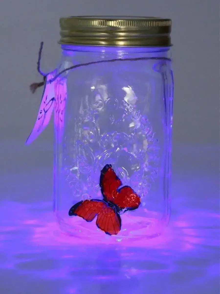 Декоративний нічник Метелик у банці Butterfly Інтерактивний пурхає метелик у банці з підсвіткою – фото 1