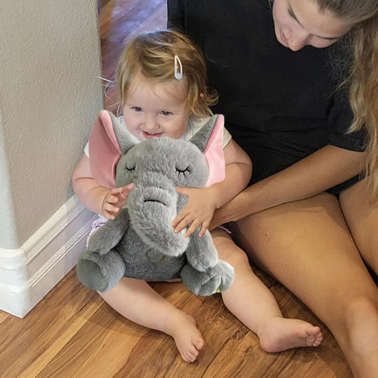 Інтерактивна м’яка іграшка-нічник повітропроникний слоник Elephant Сірий Заспокійлива плюшева іграшка Слоник – фото 5