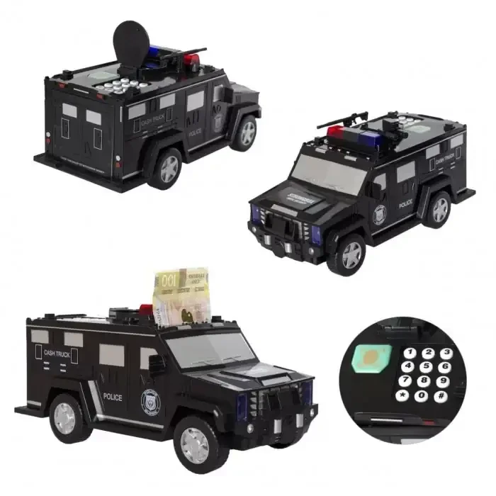 Електронна скарбничка-сейф Машина поліції Hummer CASH TRUCK 143 з кодовим замком – фото 2