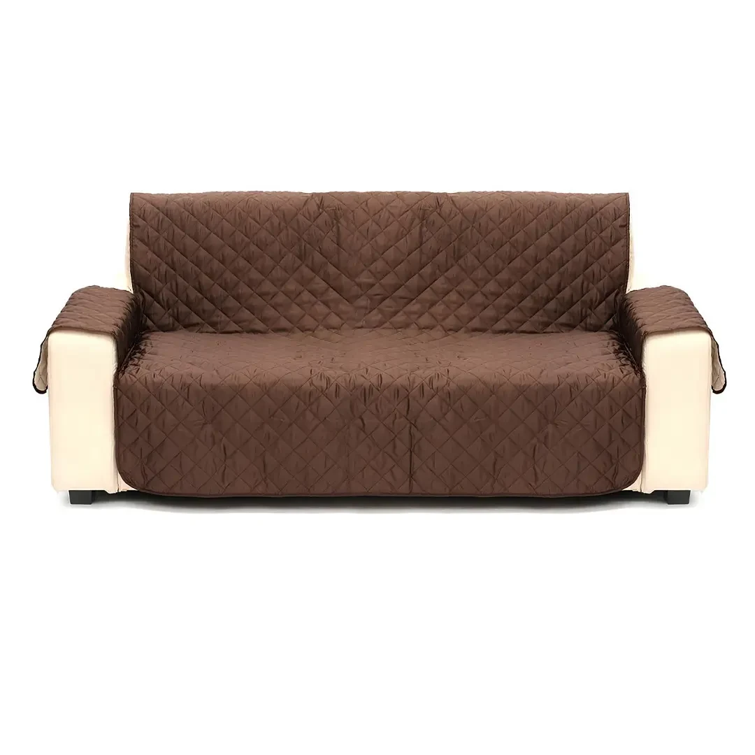 Двостороння накидка на диван Couch Coat коричневого кольору Чохол для меблів водонепроникний – фото 4