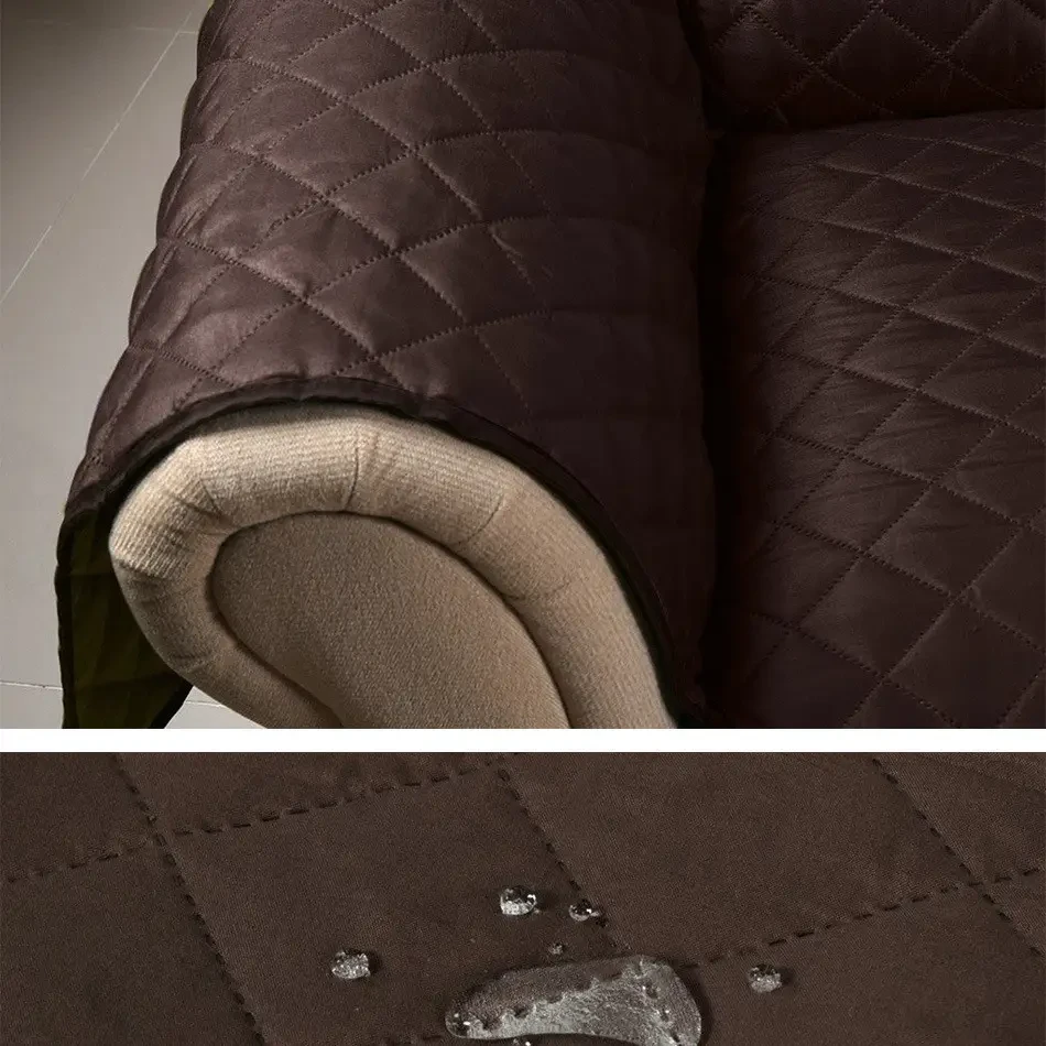 Двостороння накидка на диван Couch Coat коричневого кольору Чохол для меблів водонепроникний – фото 5