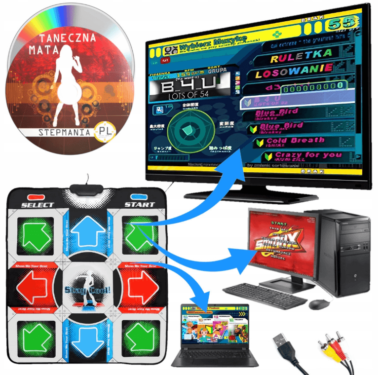 Танцювальний килимок usb для ПК комп’ютера PC Dance mat Dance Pad покращений з CD – фото 1