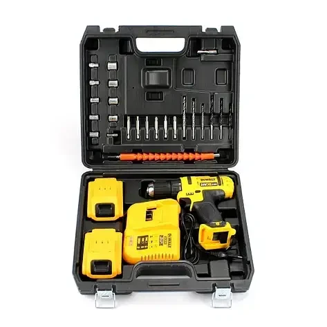 Акумуляторний ударний шурупокрут 24 V 5 Ah з набором інструментів у валізі Жовтий – фото 2