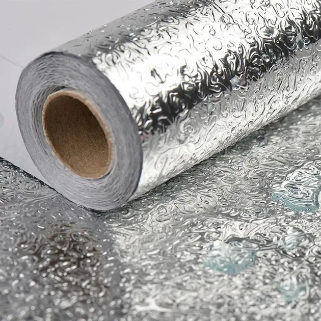 Кухонна оливостійка фольга самоклейна для кухні 60 см*6м/Алюмінієва плівка для кухонних поверхонь – фото 6