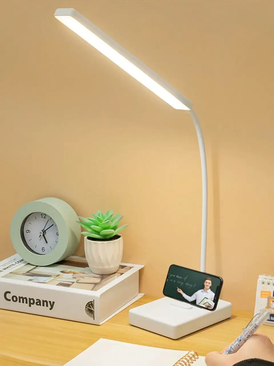 Настільна світлодіодна лампа із сенсорним керуванням і гнучкою ніжкою LED 854 Біла – фото 1