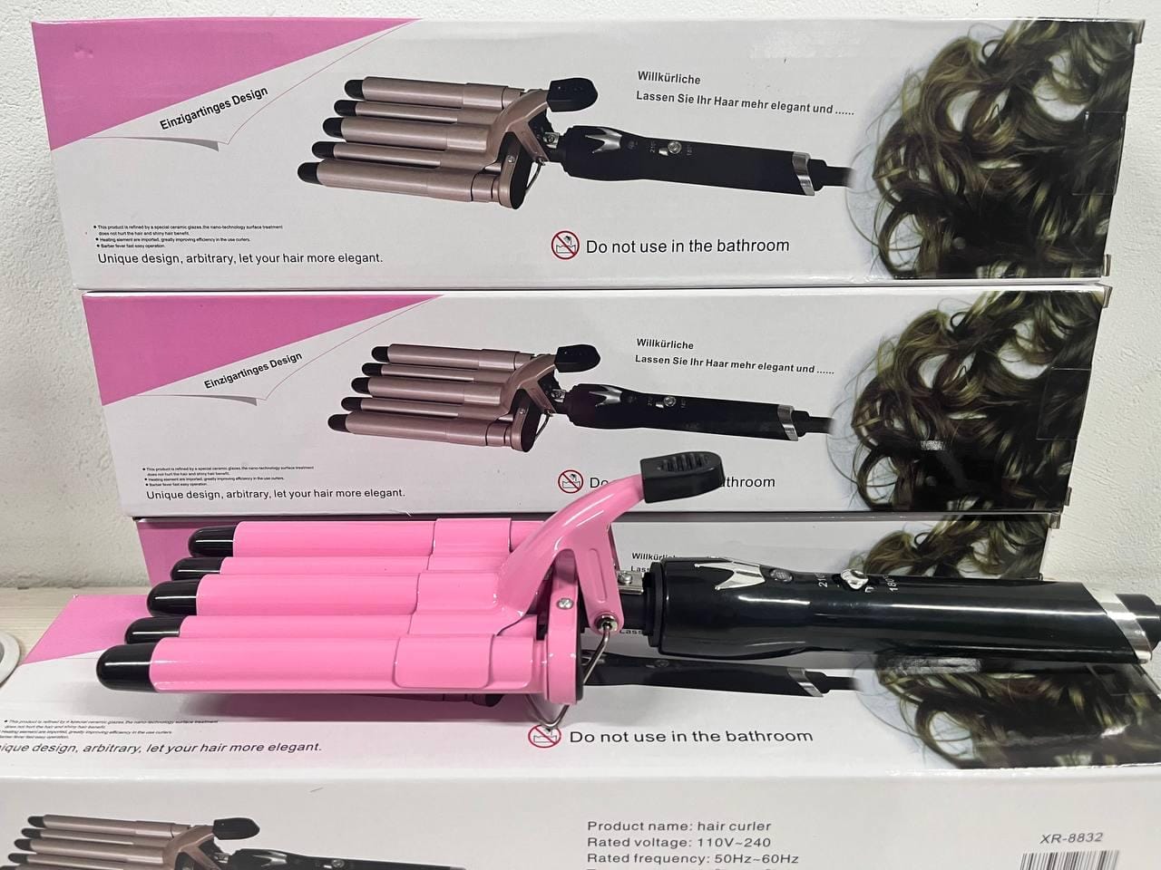 Плойка на п’ять хвиль Hair Curler з керамічним покриттям KR-8832 Рожевий – фото 3