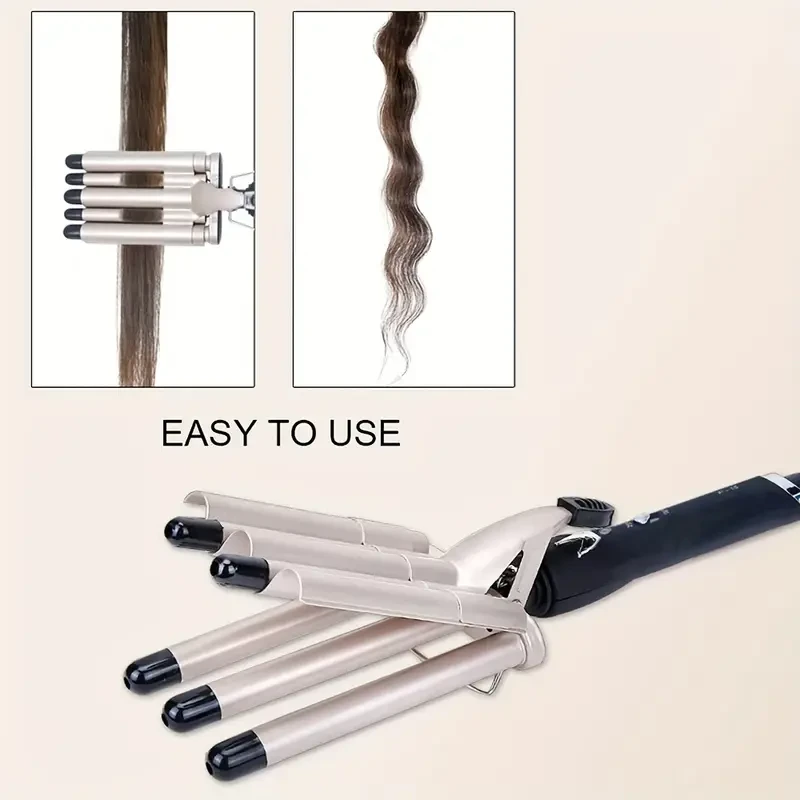 Щипці для Завивки Керамічні на 5 хвиль hair curler KR-8832 Золотистий – фото 1