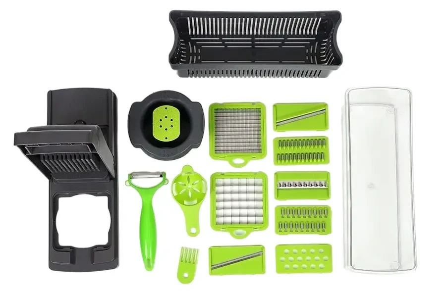 Багатофункціональна овочерізка зі змінними насадками 14в1 Vegetable Salad Cutter Терка для овочів із контейнером – фото 8