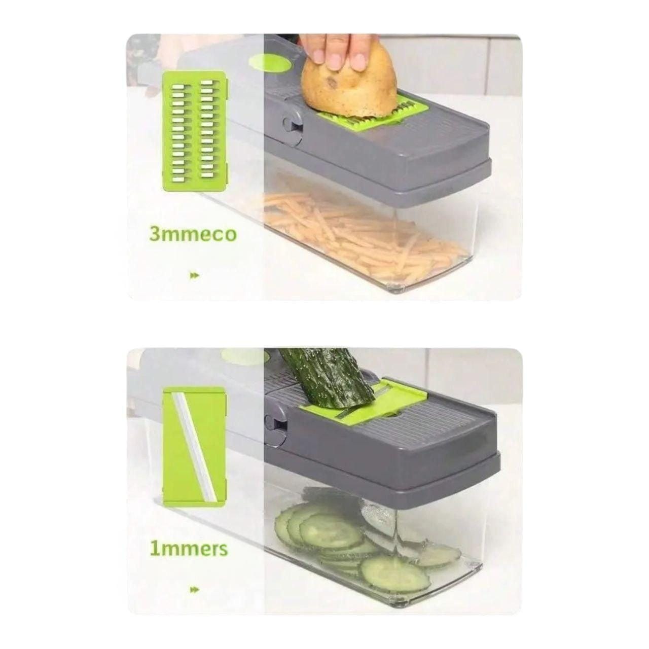 Багатофункціональна овочерізка зі змінними насадками 14в1 Vegetable Salad Cutter Терка для овочів із контейнером – фото 2