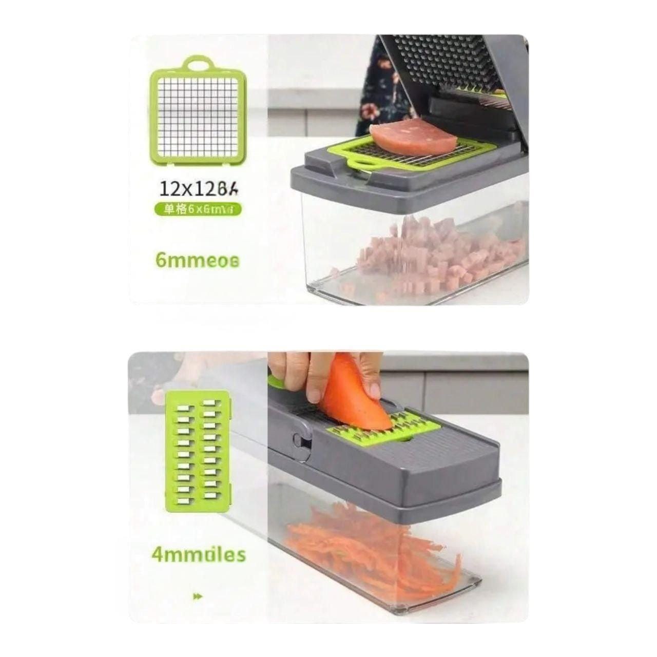 Багатофункціональна овочерізка зі змінними насадками 14в1 Vegetable Salad Cutter Терка для овочів із контейнером – фото 1