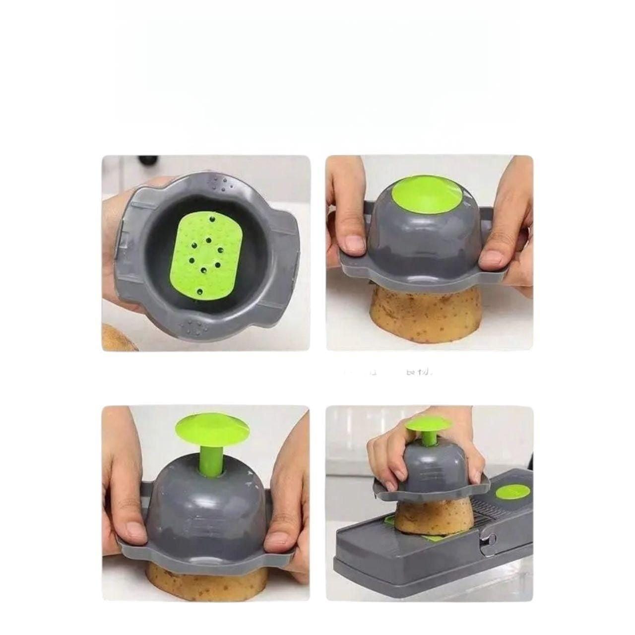 Багатофункціональна овочерізка зі змінними насадками 14в1 Vegetable Salad Cutter Терка для овочів із контейнером – фото 3