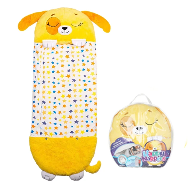 Дитячий спальний мішок на блискавці 3 в 1 вбудована подушка 130 см цуценя жовте Baby sleeping bag Size S – фото 1