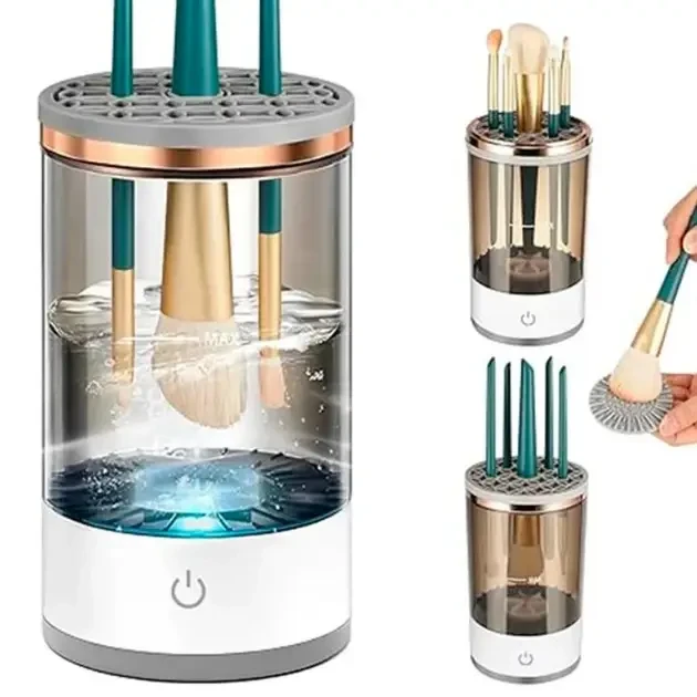 Портативний автоматичний очисник пензлів для макіяжу Makeup Brush Cleaner USB Білий RD-1805 – фото 2