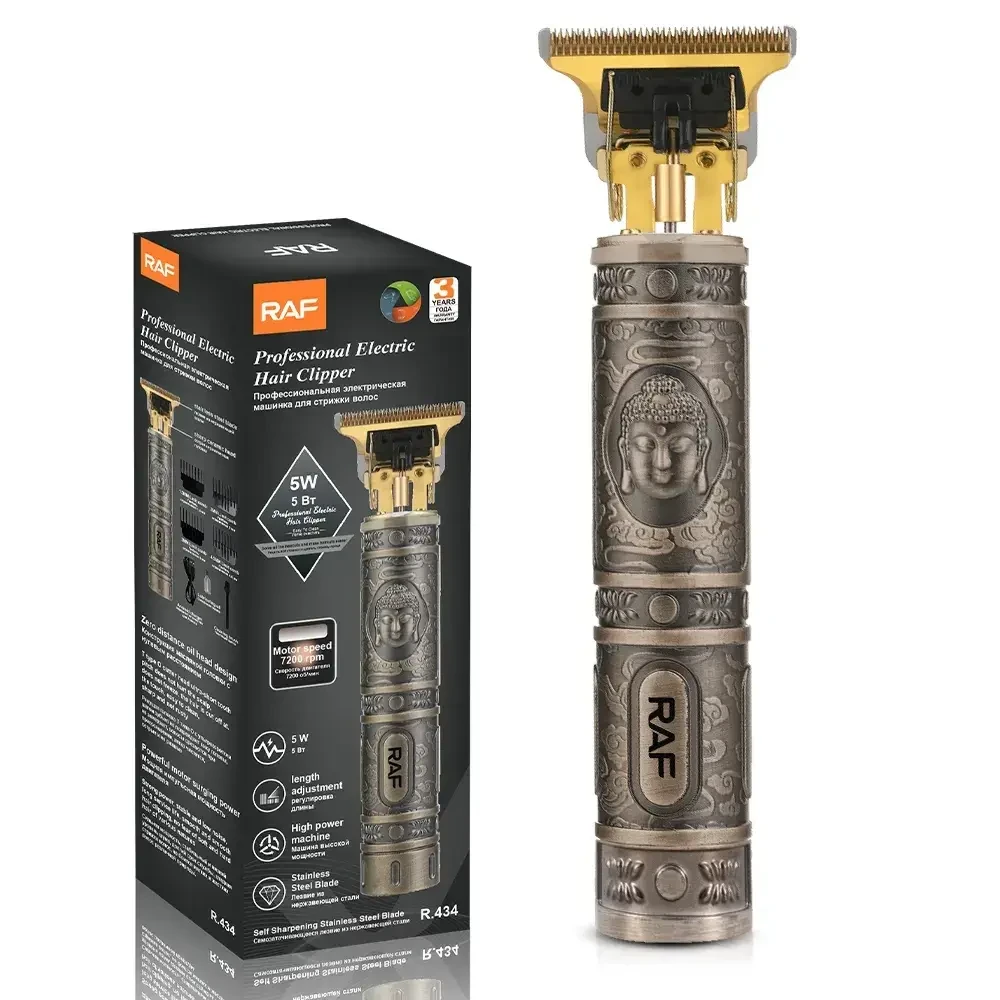 Тример для стриження бороди та вусів на акумуляторі RAF R.434 4 насадки – фото 9