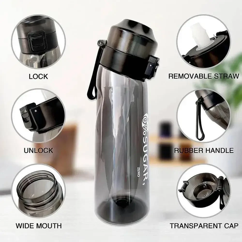 Пляшка ароматична спортивна для води Air Up Bottle 650 мл + 2 капсули Чорний – фото 2