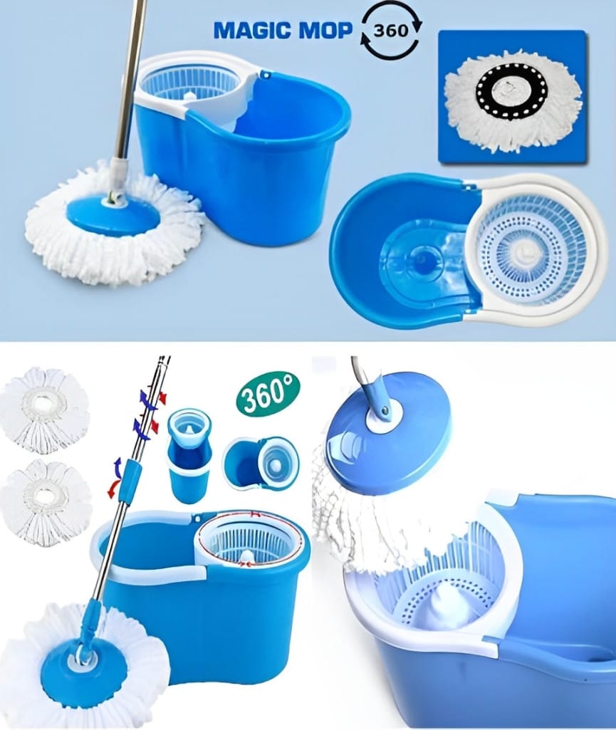 Універсальна швабра з відтискачем-центрифугою та відром Easy Mop “Кругла Швабра” – фото 2